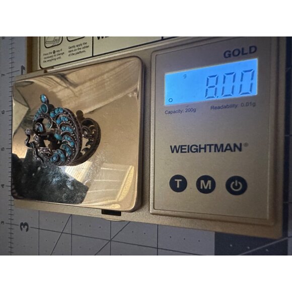 Antique Victorian 9kt gold genuine turquoise cabochons seed pearls bow brooch - Picture 11 of 12